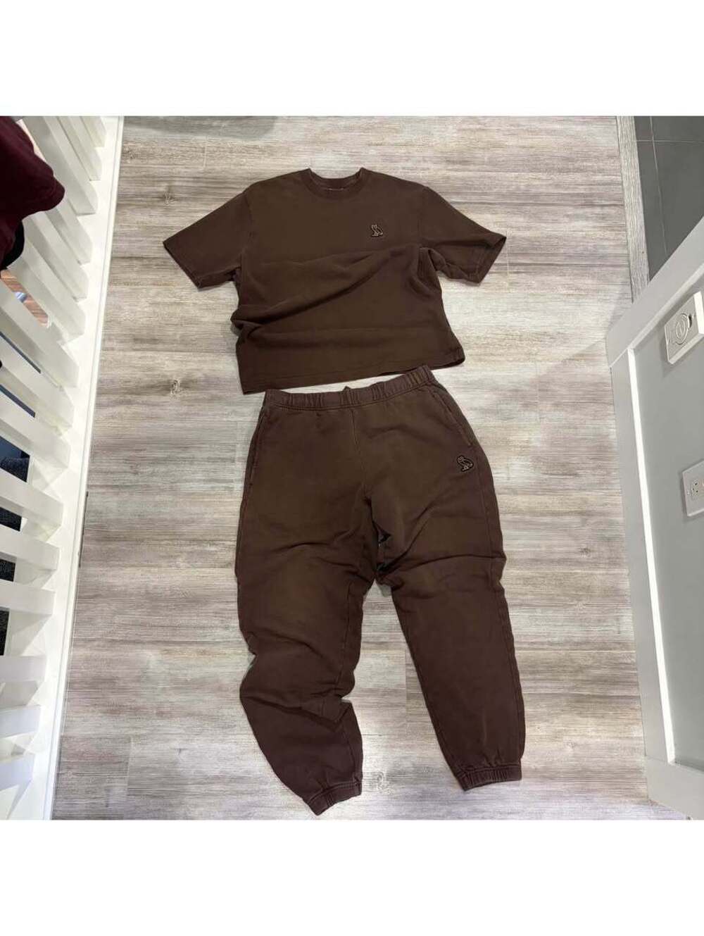 OVO Brown T-Shirt and Sweatpants Set Size M